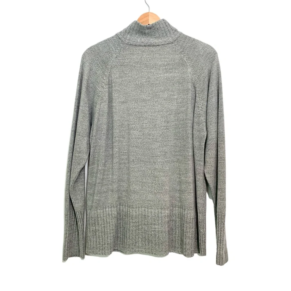 Quacker Factory Zip Up Jacket Sweater Women's Rhinestones Gray Size Large